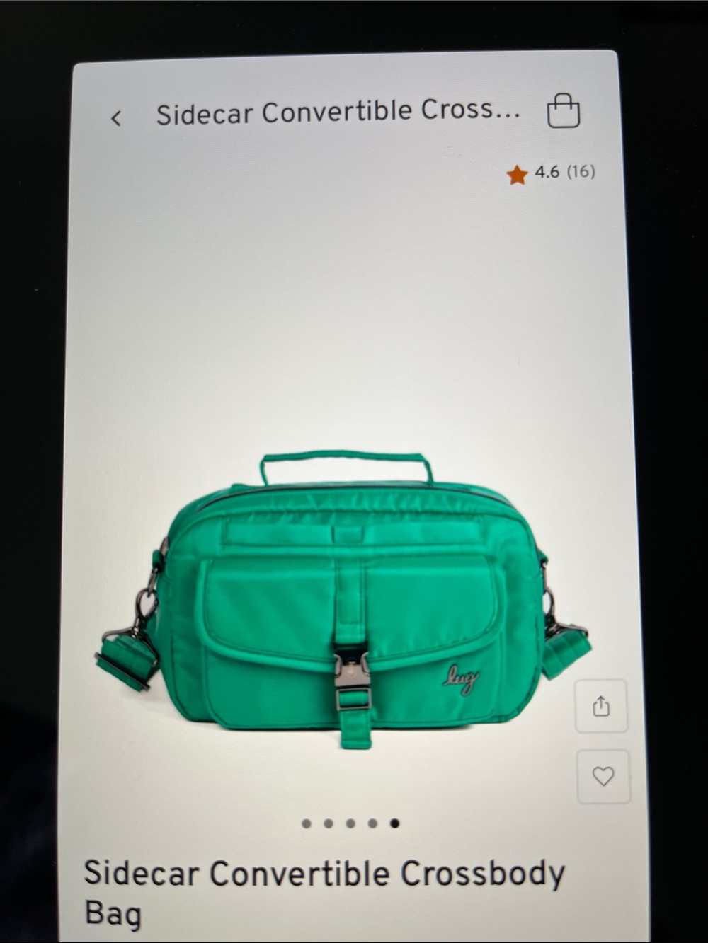 LUG - Sidecar Convertible Crossbody - Only KELLY GREEN Available Now - Picture 7 of 13